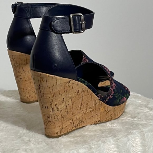 MARC FISHER Floral Cork Wedges NWOT Size 9 - Picture 3 of 15